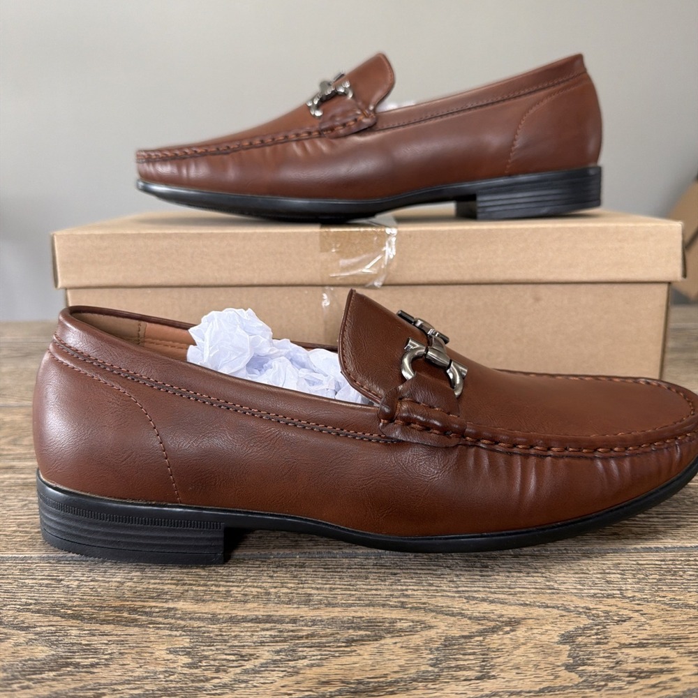 Albertini Men's Brown Bit Loafers‎ 8.5 Dress Shoe New With Box